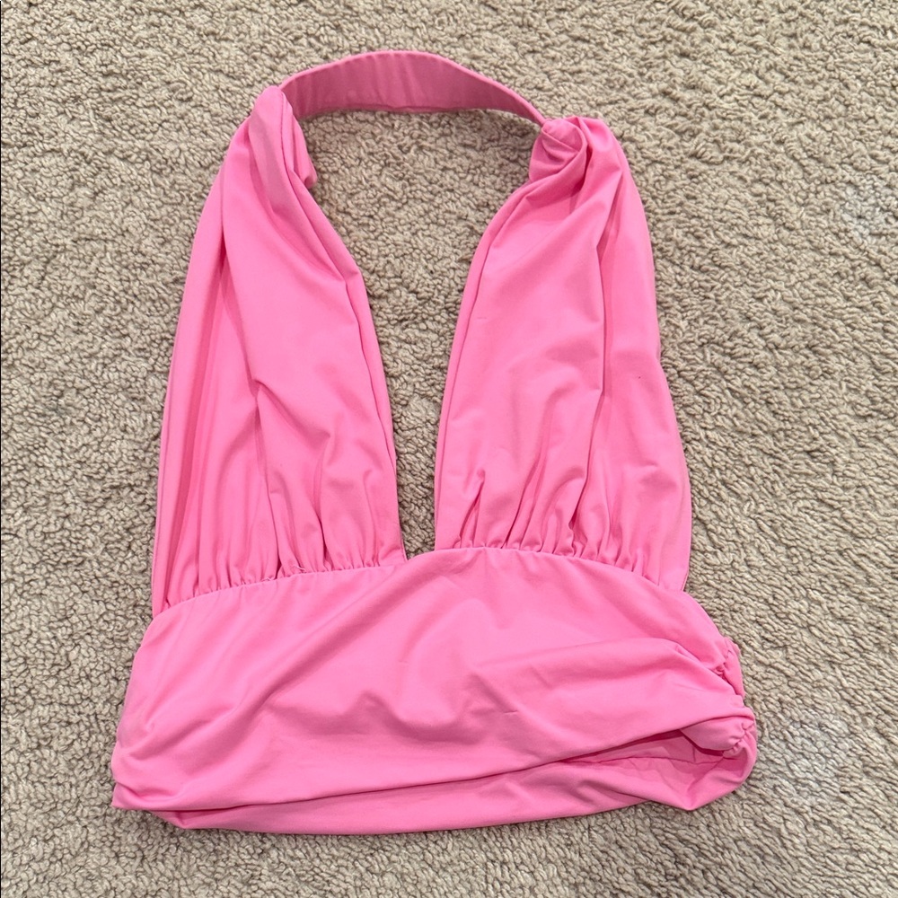 Edikted Pink Halter Crop Top